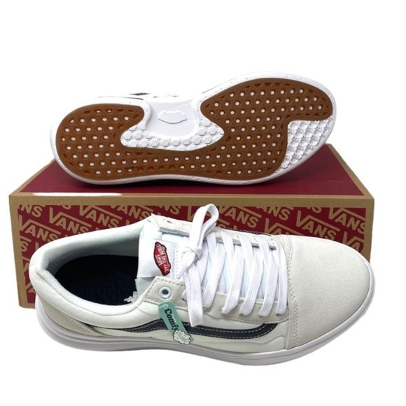 VANS Old Skool Overt CC Shoes Platform White Canvas Suede Men's Low VN0A7Q5EWHT - Picture 4 of 10